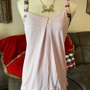 Lululemon Athletica Pink Striped Tank with Patterned Straps